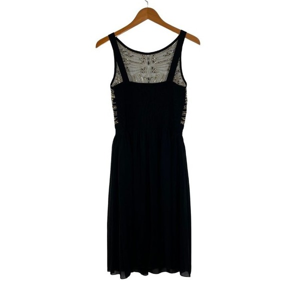 Papillon Black Dress Gold Sequin Embellished Sz‎ M Party Cocktail Sleeveless - Picture 6 of 11